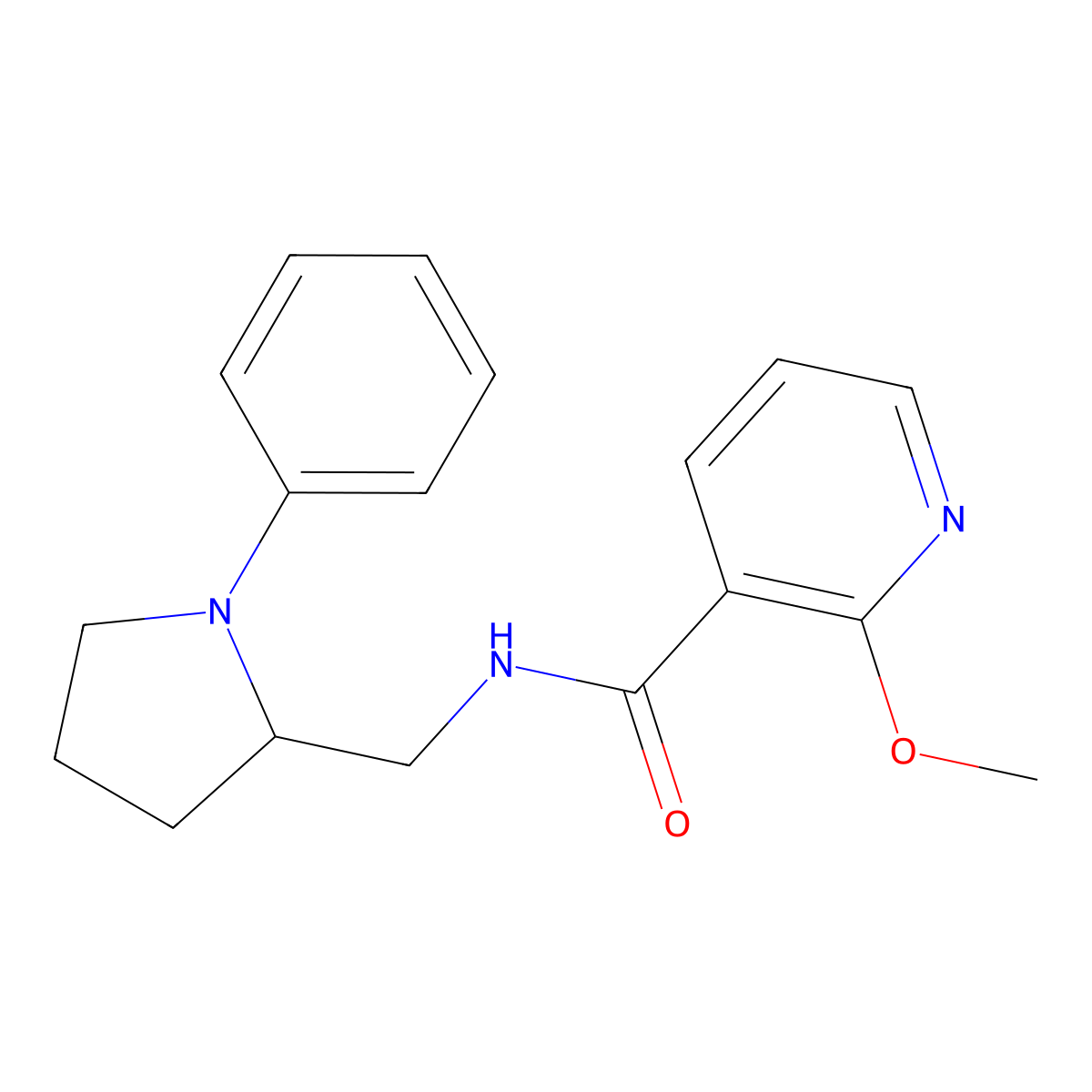 2-methoxy-N-((1-phenylpyrrolidin-2-yl)methyl)nicotinamide molecular structure, CAS 1788556-78-4