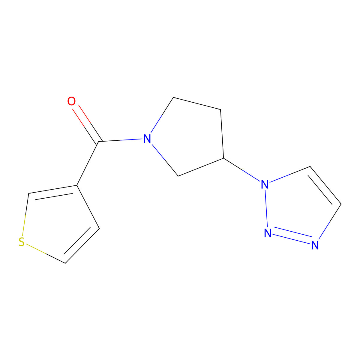 (3-(1H-1,2,3-triazol-1-yl)pyrrolidin-1-yl)(thiophen-3-yl)methanone molecular structure, CAS 1788557-80-1