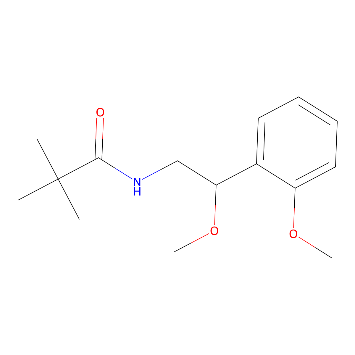 N-(2-methoxy-2-(2-methoxyphenyl)ethyl)pivalamide molecular structure, CAS 1788557-99-2