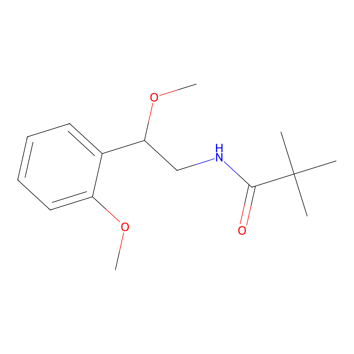 N-(2-methoxy-2-(2-methoxyphenyl)ethyl)pivalamide molecular structure, CAS 1788557-99-2
