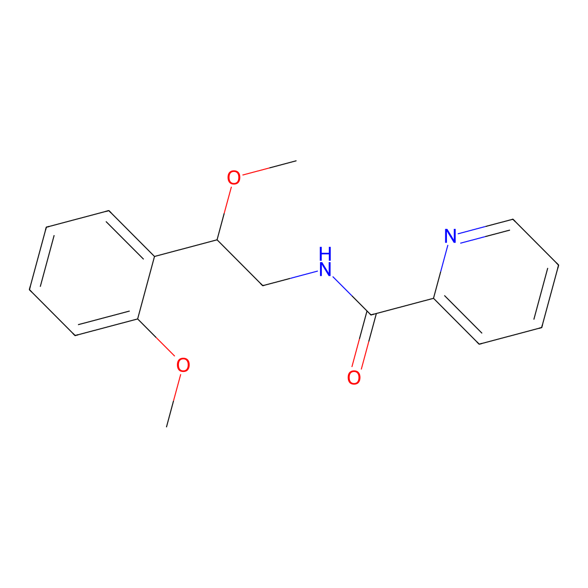 N-(2-methoxy-2-(2-methoxyphenyl)ethyl)picolinamide molecular structure, CAS 1788558-03-1