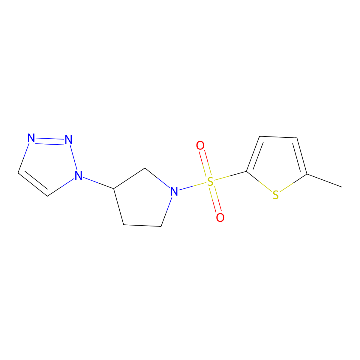 1-{1-[(5-methylthiophen-2-yl)sulfonyl]pyrrolidin-3-yl}-1H-1,2,3-triazole molecular structure, CAS 1788558-07-5