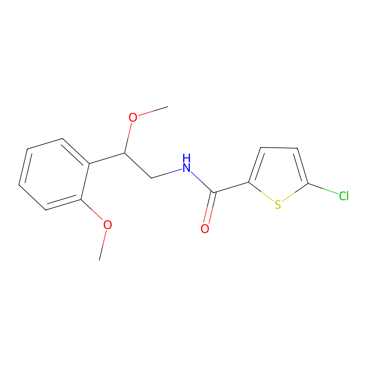 5-chloro-N-[2-methoxy-2-(2-methoxyphenyl)ethyl]thiophene-2-carboxamide molecular structure, CAS 1788558-12-2
