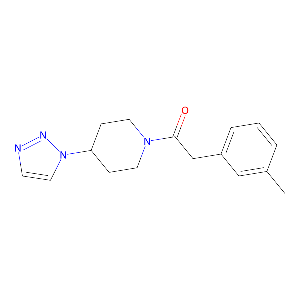 1-(4-(1H-1,2,3-triazol-1-yl)piperidin-1-yl)-2-(m-tolyl)ethanone molecular structure, CAS 1788558-16-6