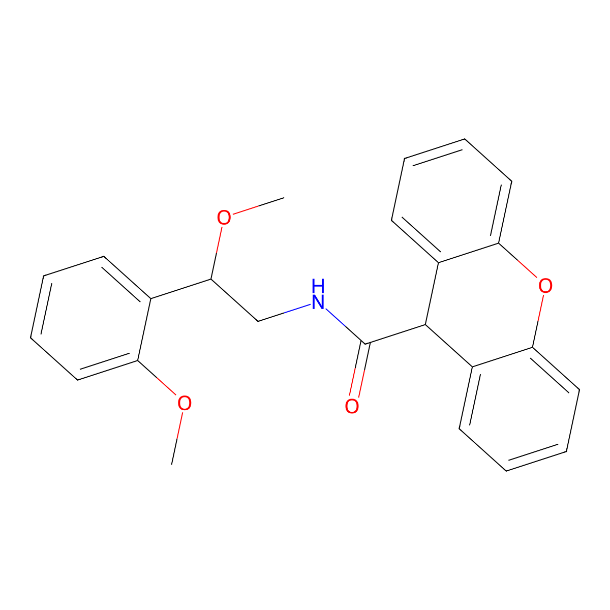 N-[2-methoxy-2-(2-methoxyphenyl)ethyl]-9H-xanthene-9-carboxamide molecular structure, CAS 1788558-20-2