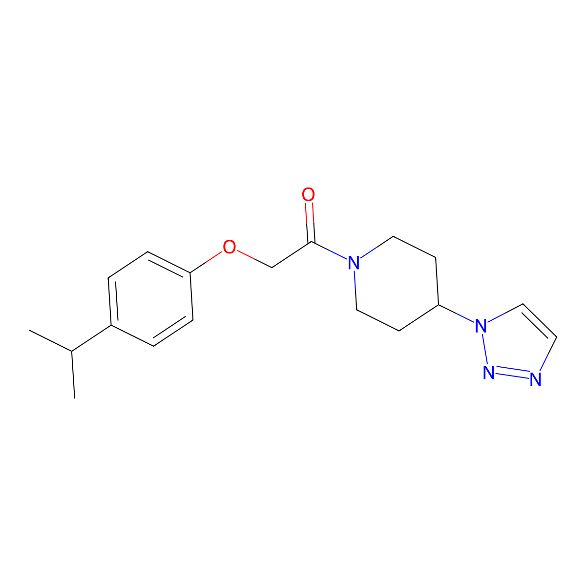 1-(4-(1H-1,2,3-triazol-1-yl)piperidin-1-yl)-2-(4-isopropylphenoxy)ethanone molecular structure, CAS 1788558-26-8