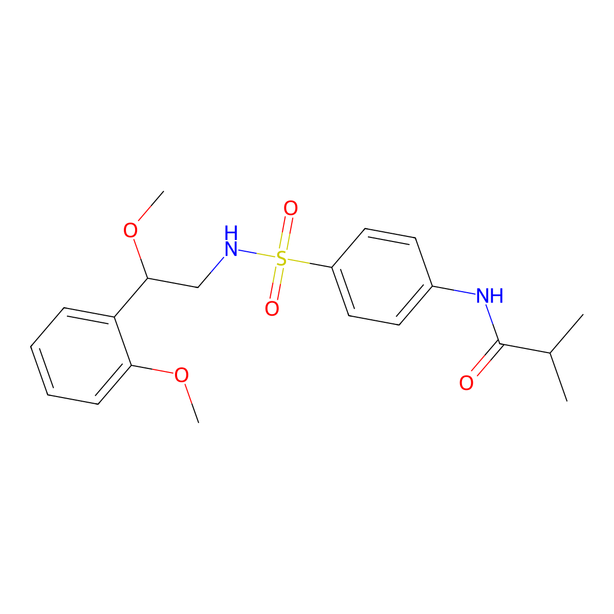 N-(4-(N-(2-methoxy-2-(2-methoxyphenyl)ethyl)sulfamoyl)phenyl)isobutyramide molecular structure, CAS 1788558-58-6