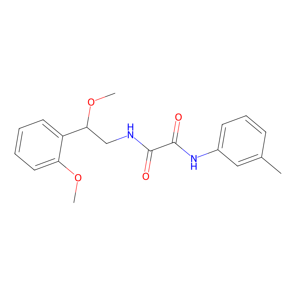 N1-(2-methoxy-2-(2-methoxyphenyl)ethyl)-N2-(m-tolyl)oxalamide molecular structure, CAS 1788558-66-6