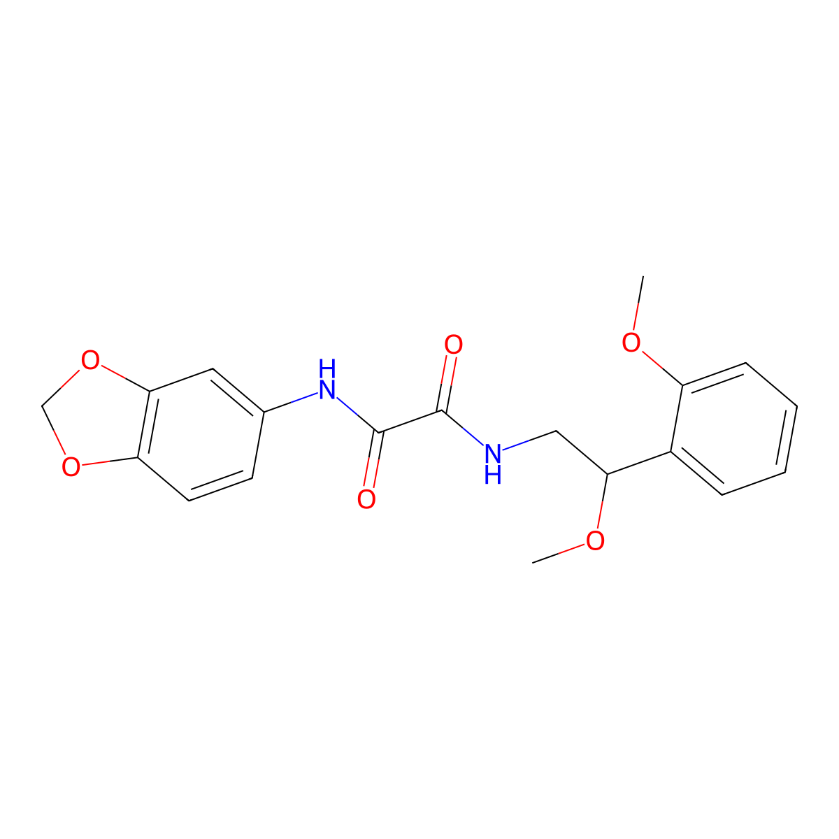 N1-(benzo[d][1,3]dioxol-5-yl)-N2-(2-methoxy-2-(2-methoxyphenyl)ethyl)oxalamide molecular structure, CAS 1788558-70-2