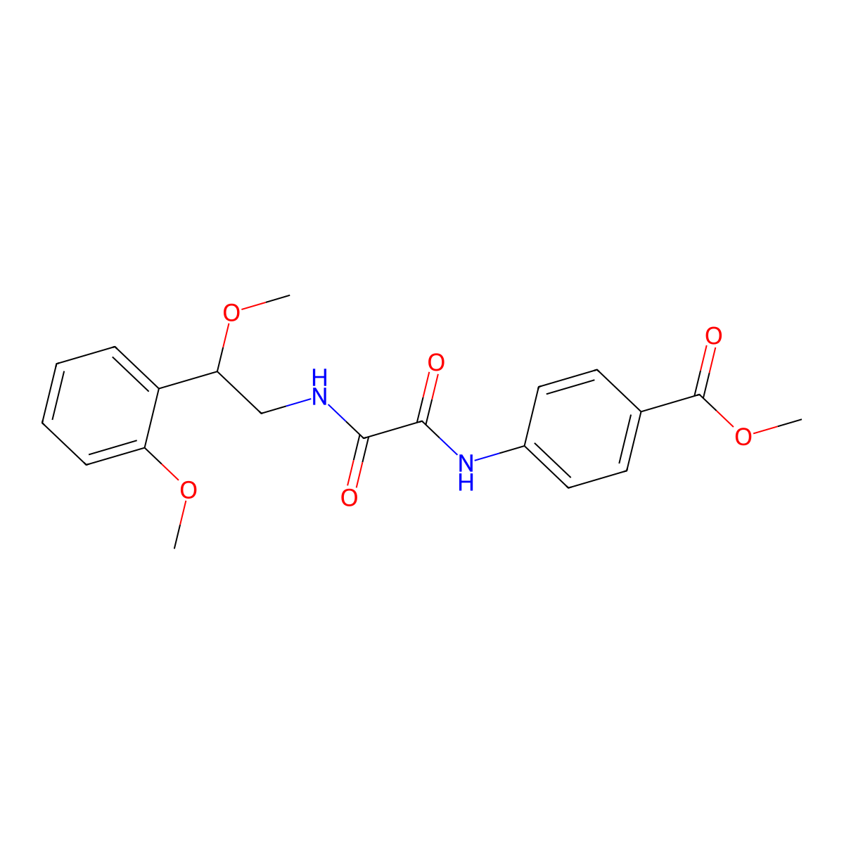 Methyl 4-(2-((2-methoxy-2-(2-methoxyphenyl)ethyl)amino)-2-oxoacetamido)benzoate molecular structure, CAS 1788558-75-7