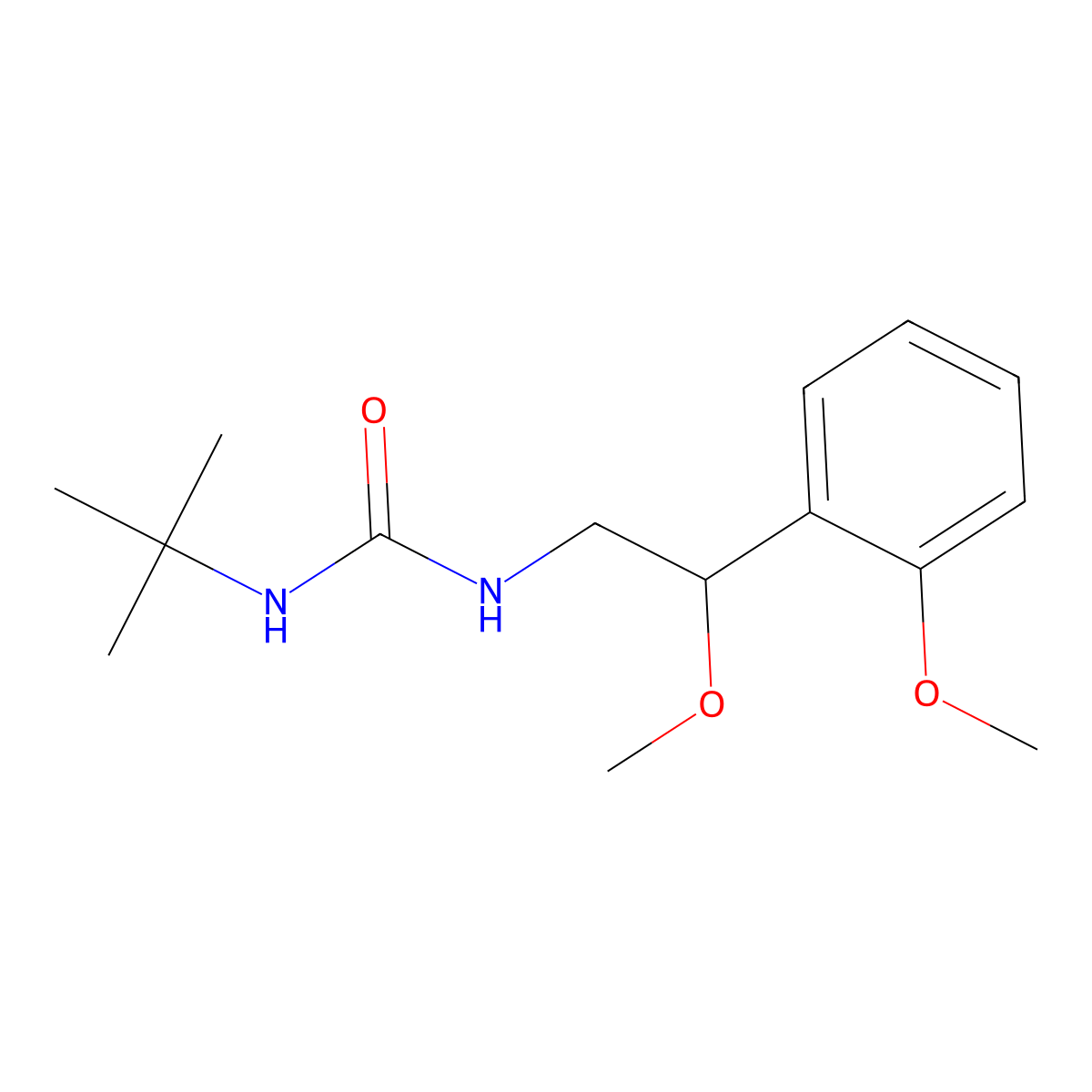 1-(Tert-butyl)-3-(2-methoxy-2-(2-methoxyphenyl)ethyl)urea molecular structure, CAS 1788558-85-9