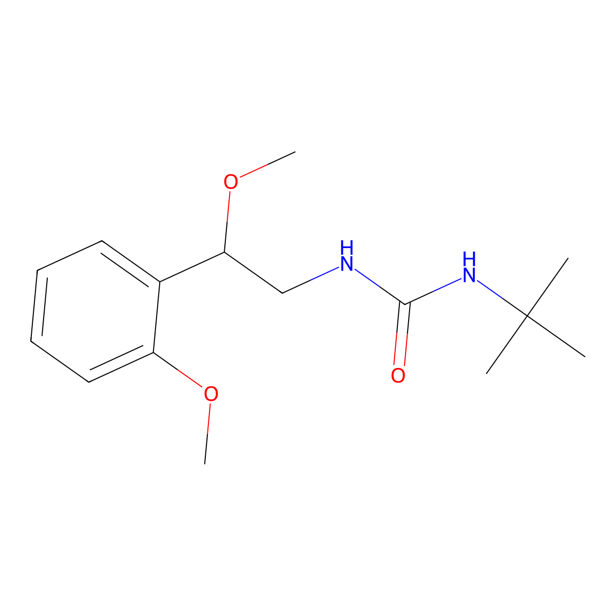 1-(Tert-butyl)-3-(2-methoxy-2-(2-methoxyphenyl)ethyl)urea molecular structure, CAS 1788558-85-9