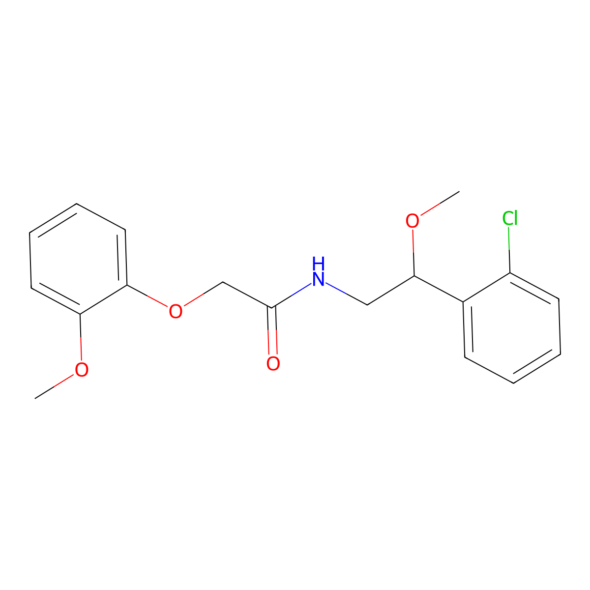 N-[2-(2-chlorophenyl)-2-methoxyethyl]-2-(2-methoxyphenoxy)acetamide molecular structure, CAS 1788558-92-8