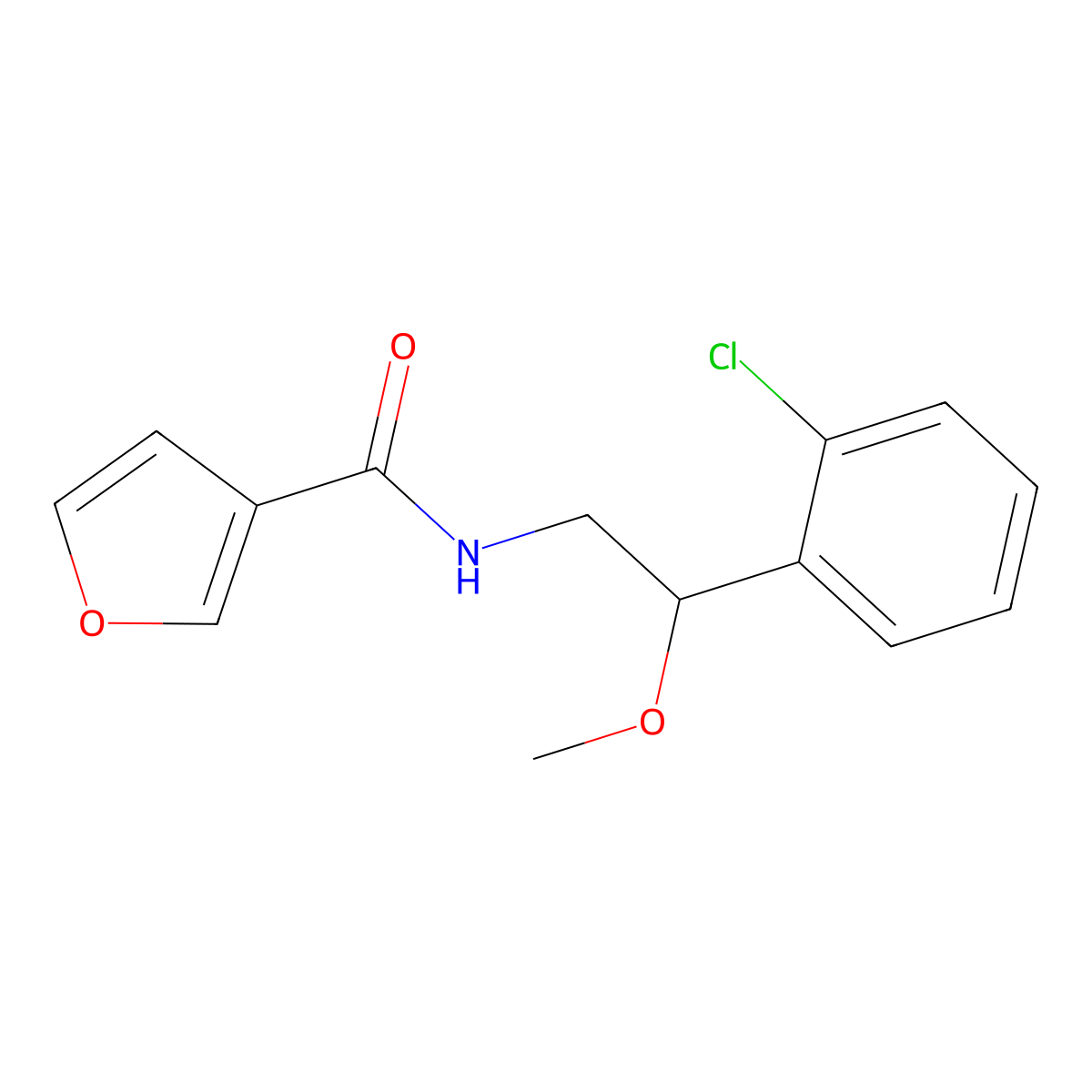 N-[2-(2-chlorophenyl)-2-methoxyethyl]furan-3-carboxamide molecular structure, CAS 1788559-24-9
