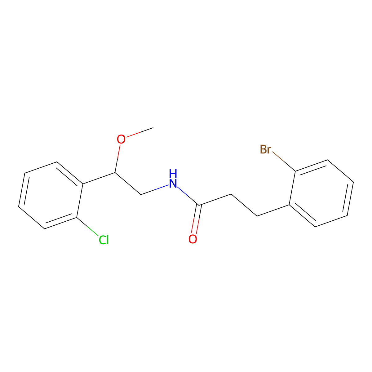 3-(2-bromophenyl)-N-[2-(2-chlorophenyl)-2-methoxyethyl]propanamide molecular structure, CAS 1788559-25-0