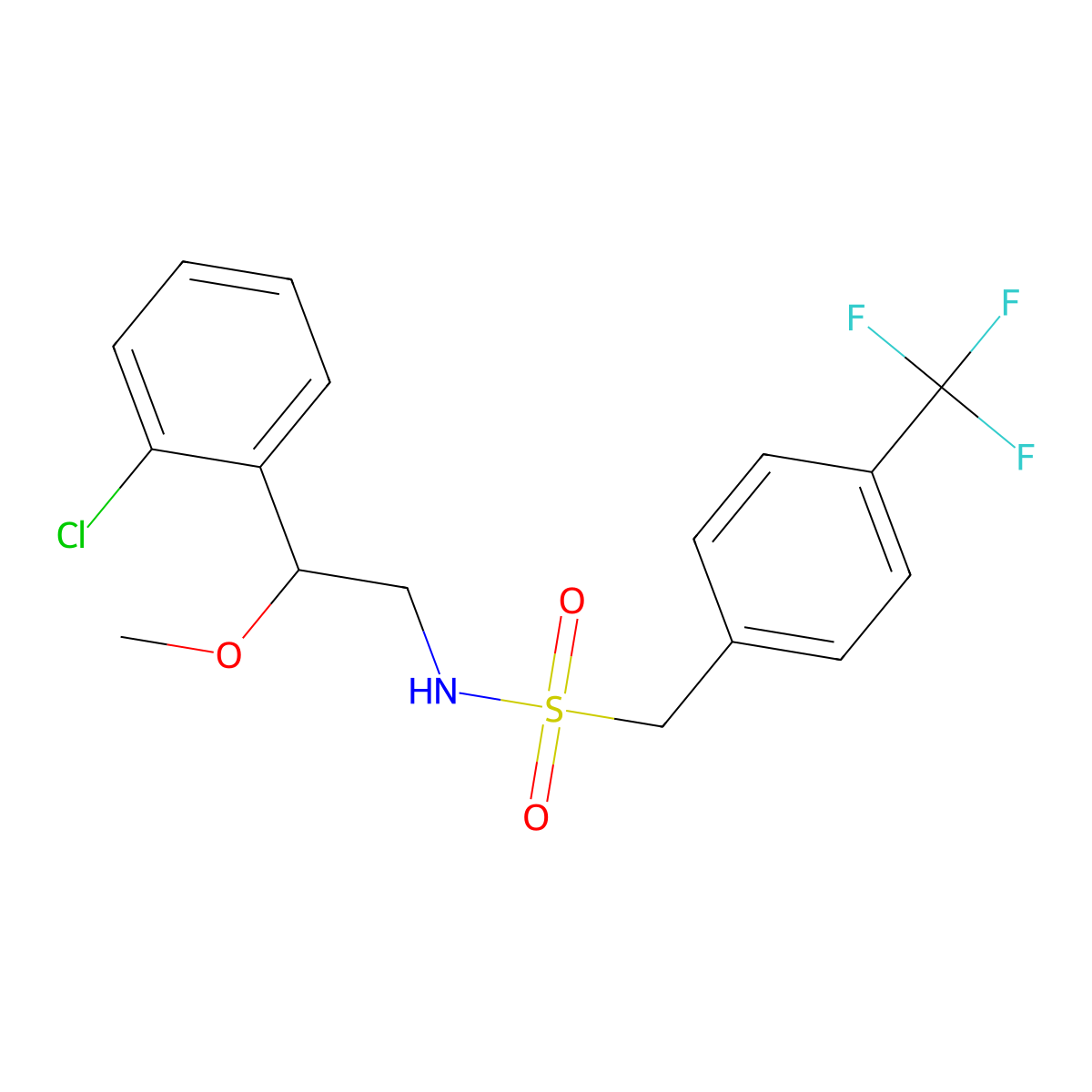 N-[2-(2-chlorophenyl)-2-methoxyethyl]-1-[4-(trifluoromethyl)phenyl]methanesulfonamide molecular structure, CAS 1788559-30-7