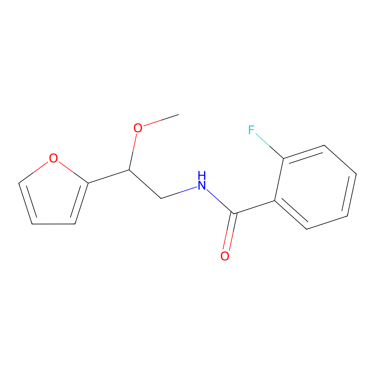 2-fluoro-N-[2-(furan-2-yl)-2-methoxyethyl]benzamide molecular structure, CAS 1788559-35-2