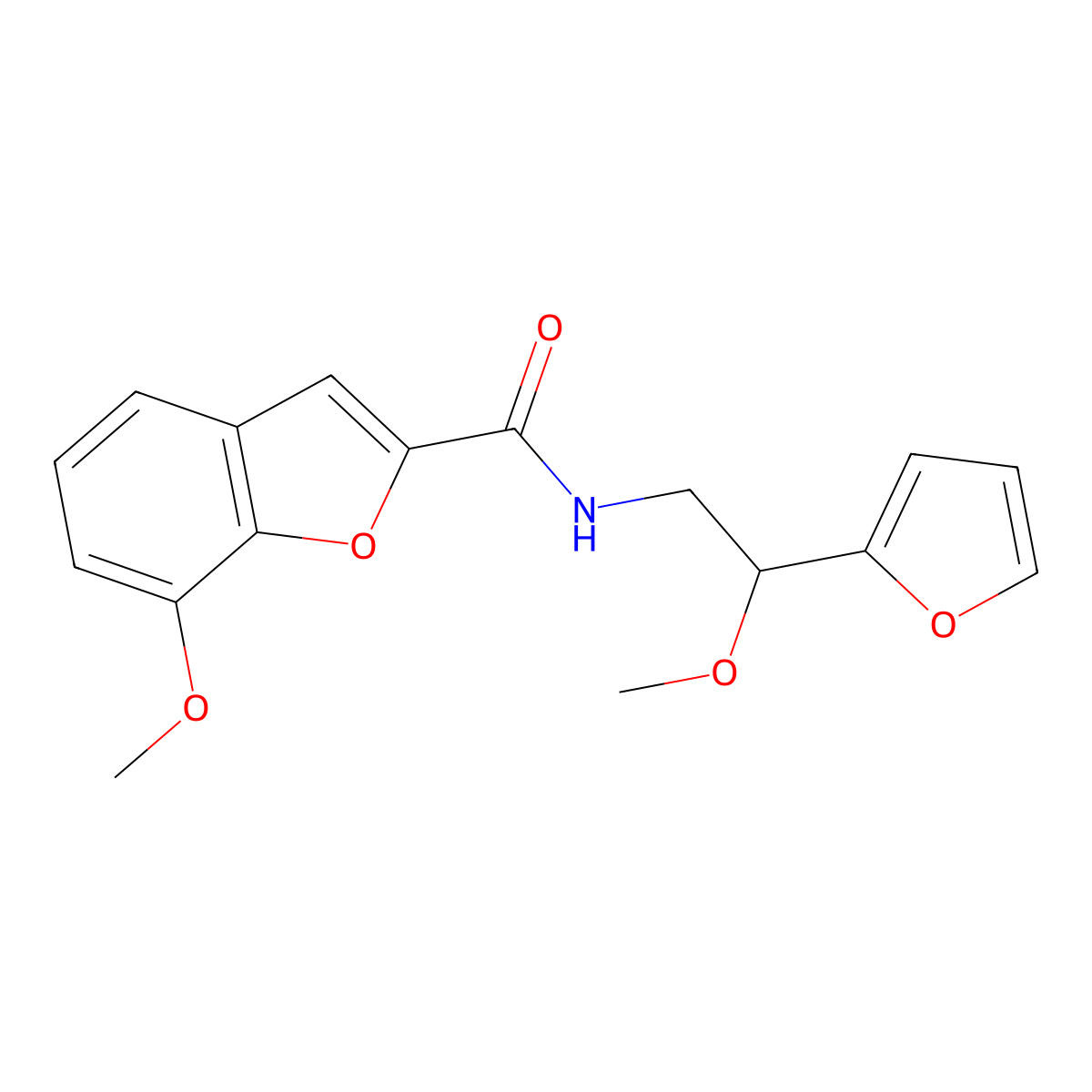 N-(2-(furan-2-yl)-2-methoxyethyl)-7-methoxybenzofuran-2-carboxamide molecular structure, CAS 1788559-51-2