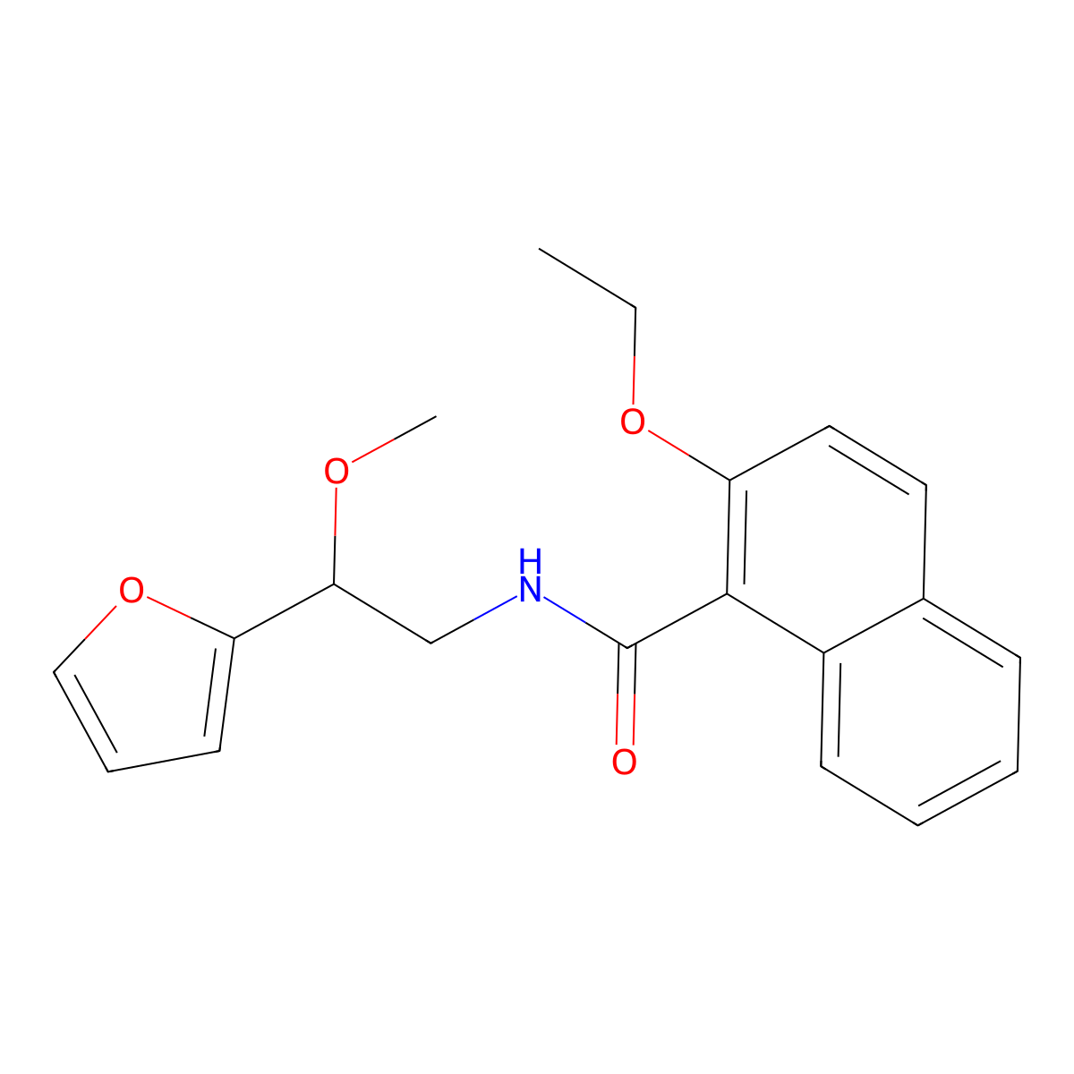 2-ethoxy-N-(2-(furan-2-yl)-2-methoxyethyl)-1-naphthamide molecular structure, CAS 1788559-52-3