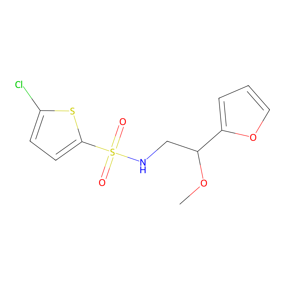 5-chloro-N-[2-(furan-2-yl)-2-methoxyethyl]thiophene-2-sulfonamide molecular structure, CAS 1788559-60-3