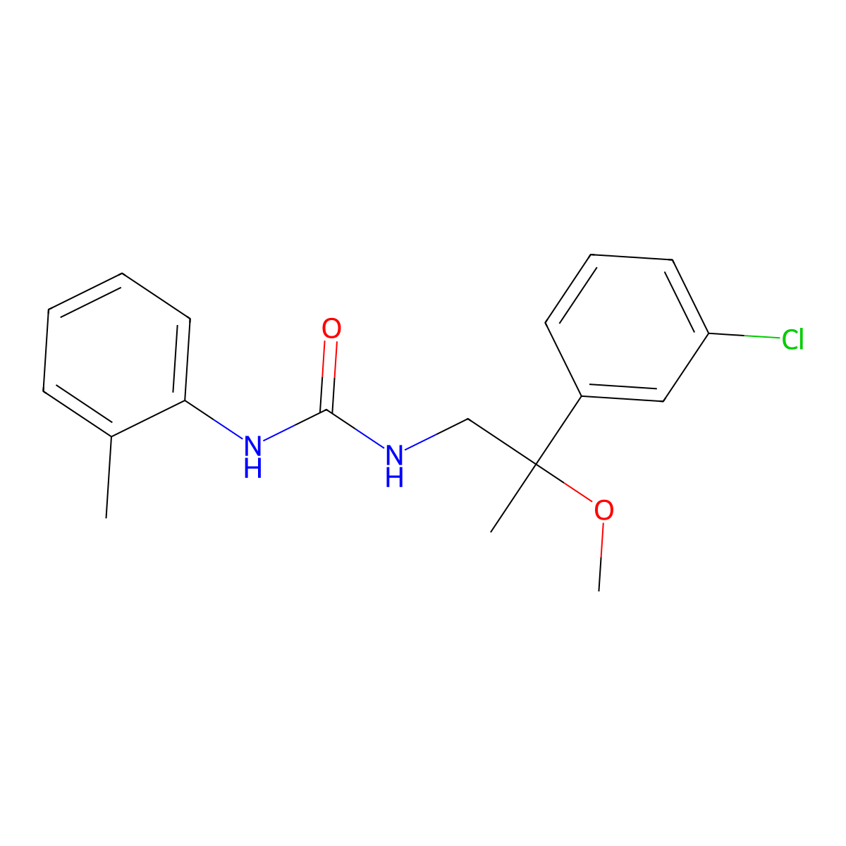 1-(2-(3-Chlorophenyl)-2-methoxypropyl)-3-(o-tolyl)urea molecular structure, CAS 1788560-11-1