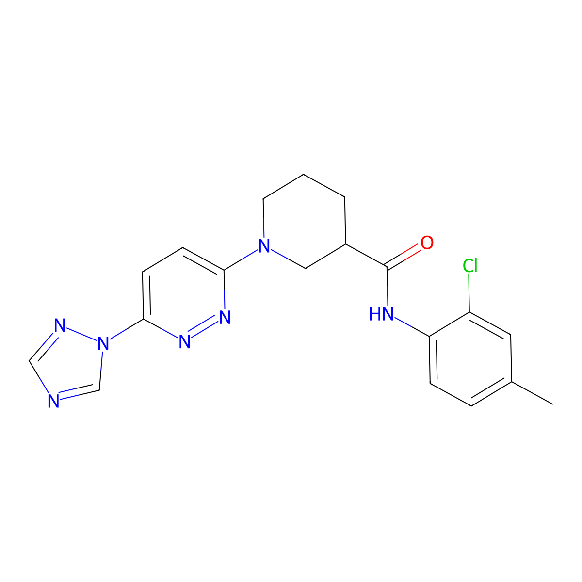 1-(6-(1H-1,2,4-triazol-1-yl)pyridazin-3-yl)-N-(2-chloro-4-methylphenyl)piperidine-3-carboxamide molecular structure, CAS 1788560-22-4