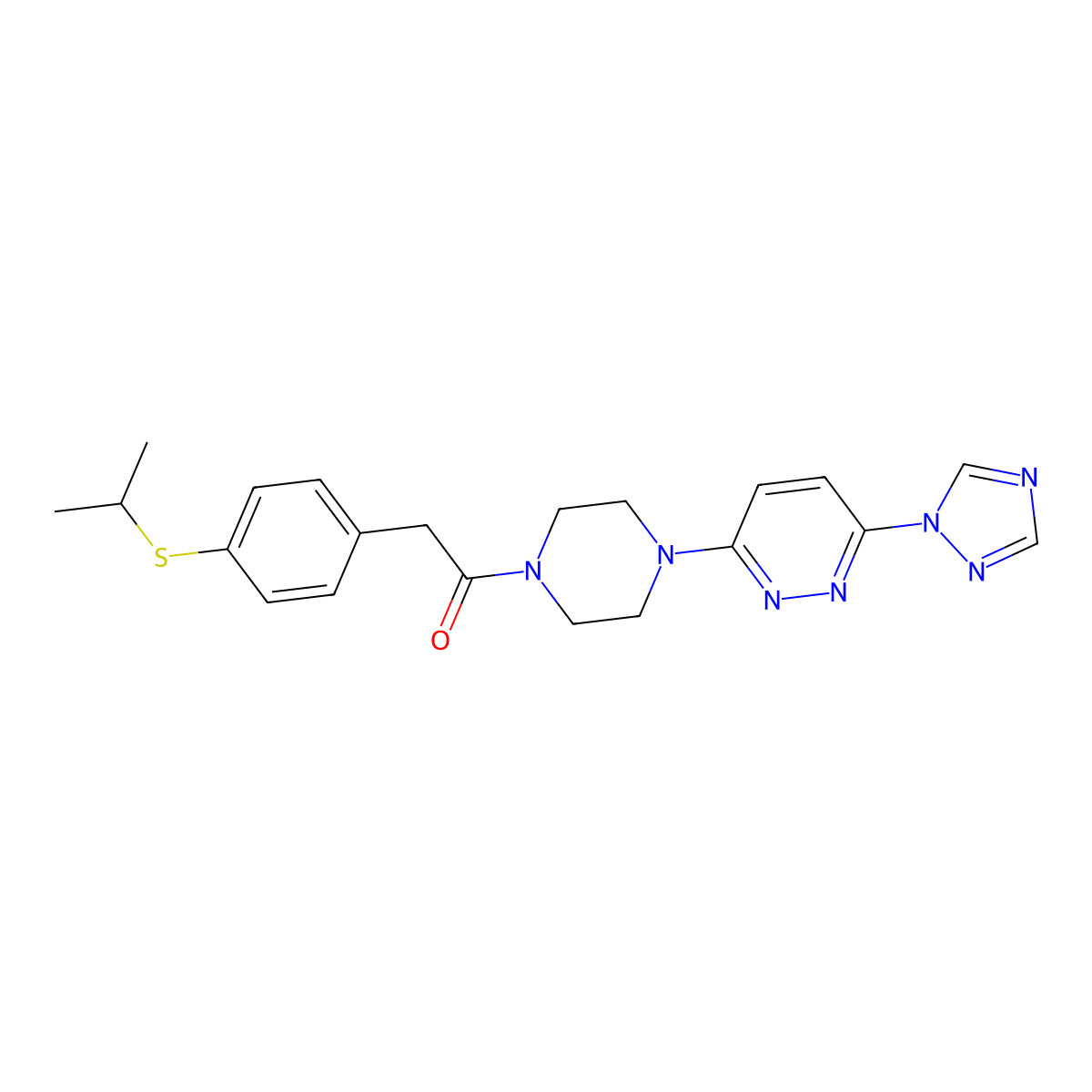 1-(4-(6-(1H-1,2,4-triazol-1-yl)pyridazin-3-yl)piperazin-1-yl)-2-(4-(isopropylthio)phenyl)ethanone molecular structure, CAS 1788560-31-5