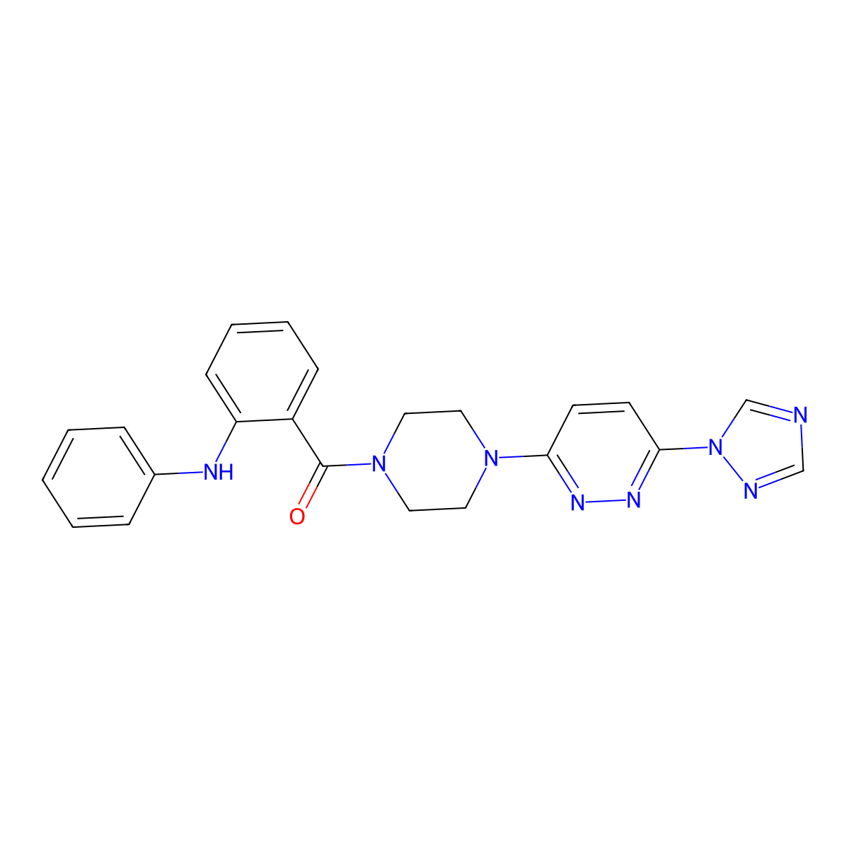 (4-(6-(1H-1,2,4-triazol-1-yl)pyridazin-3-yl)piperazin-1-yl)(2-(phenylamino)phenyl)methanone molecular structure, CAS 1788560-37-1