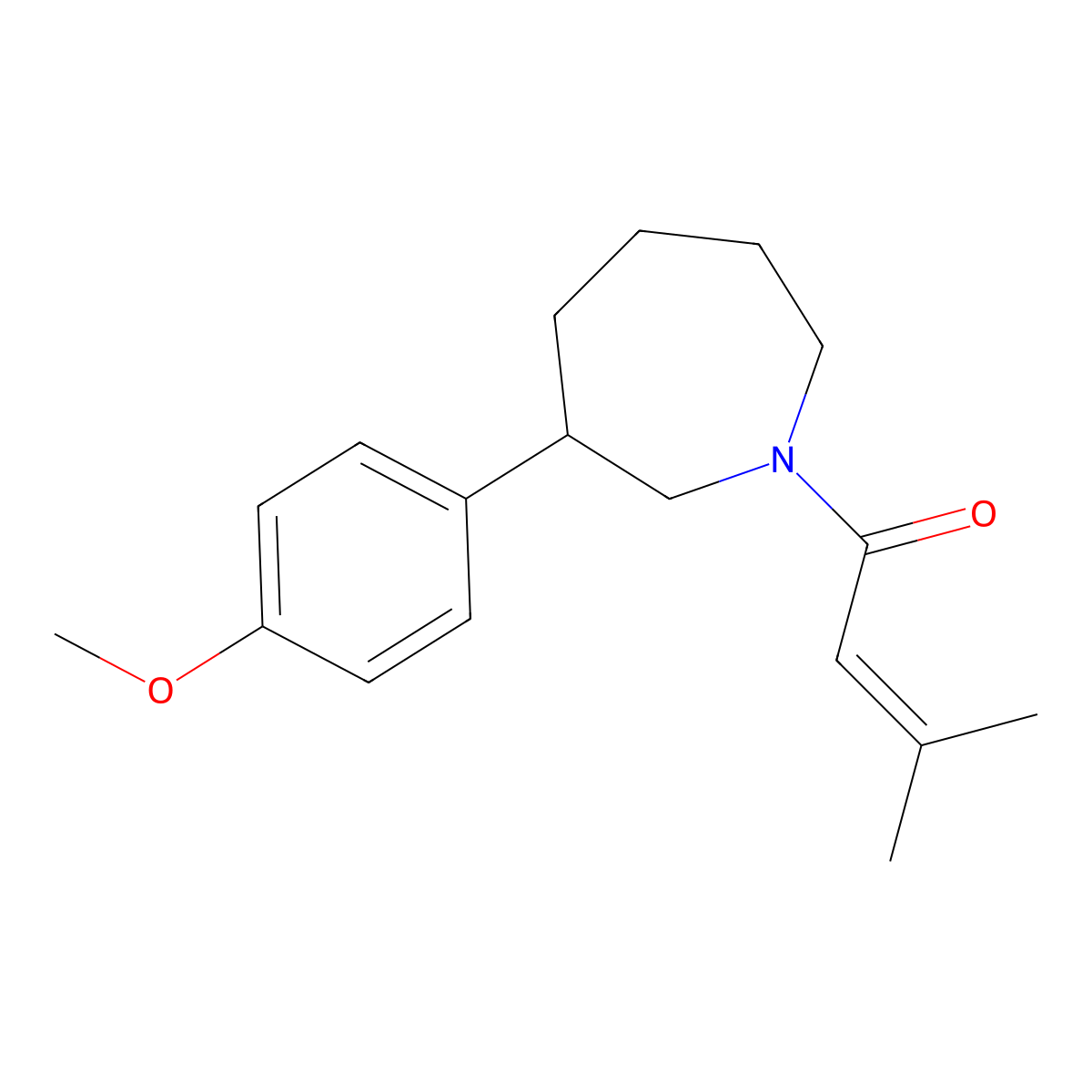 1-[3-(4-Methoxyphenyl)azepan-1-yl]-3-methylbut-2-en-1-one molecular structure, CAS 1788560-52-0