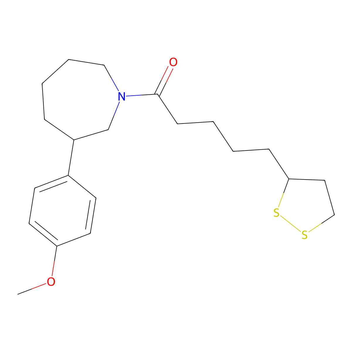 5-(1,2-Dithiolan-3-yl)-1-(3-(4-methoxyphenyl)azepan-1-yl)pentan-1-one molecular structure, CAS 1788560-59-7