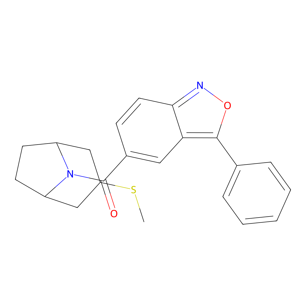 ((1R,5S)-3-(methylthio)-8-azabicyclo[3.2.1]octan-8-yl)(3-phenylbenzo[c]isoxazol-5-yl)methanone molecular structure, CAS 1788560-61-1