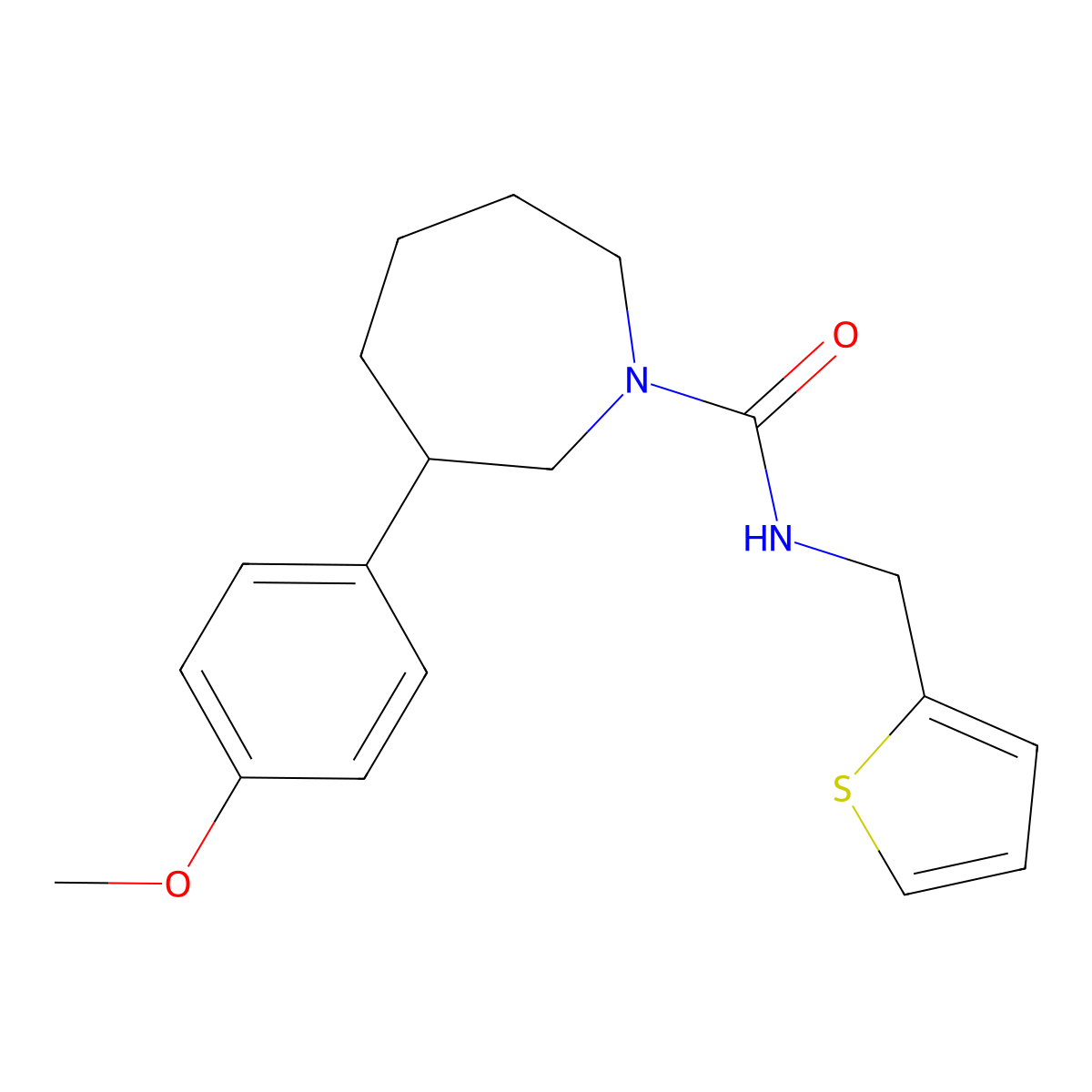 3-(4-methoxyphenyl)-N-(thiophen-2-ylmethyl)azepane-1-carboxamide molecular structure, CAS 1788560-65-5