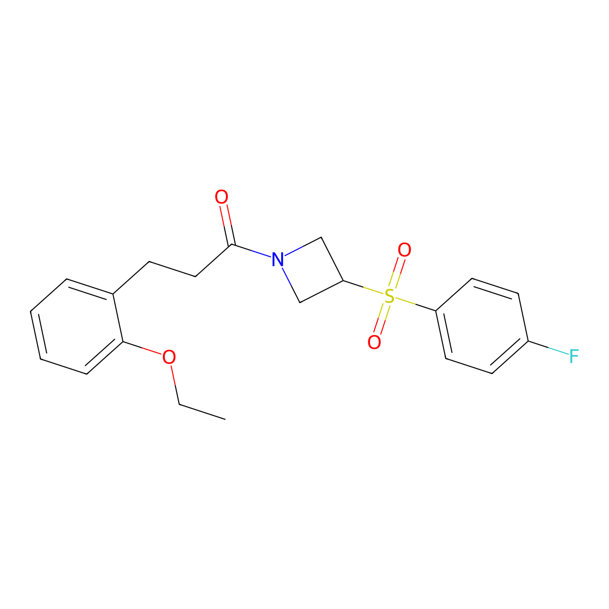 3-(2-Ethoxyphenyl)-1-(3-((4-fluorophenyl)sulfonyl)azetidin-1-yl)propan-1-one molecular structure, CAS 1788560-96-2