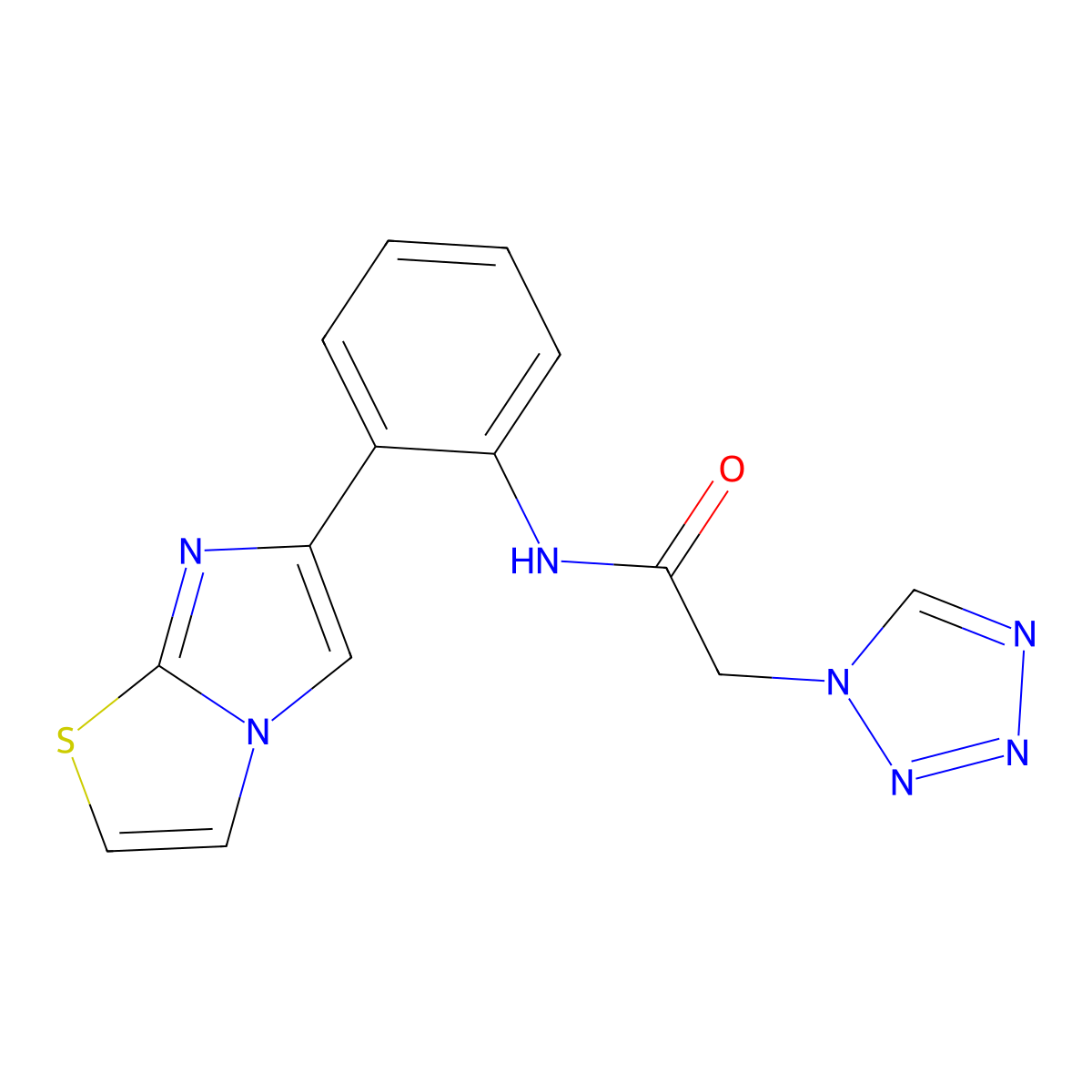N-(2-(imidazo[2,1-b]thiazol-6-yl)phenyl)-2-(1H-tetrazol-1-yl)acetamide molecular structure, CAS 1788561-04-5