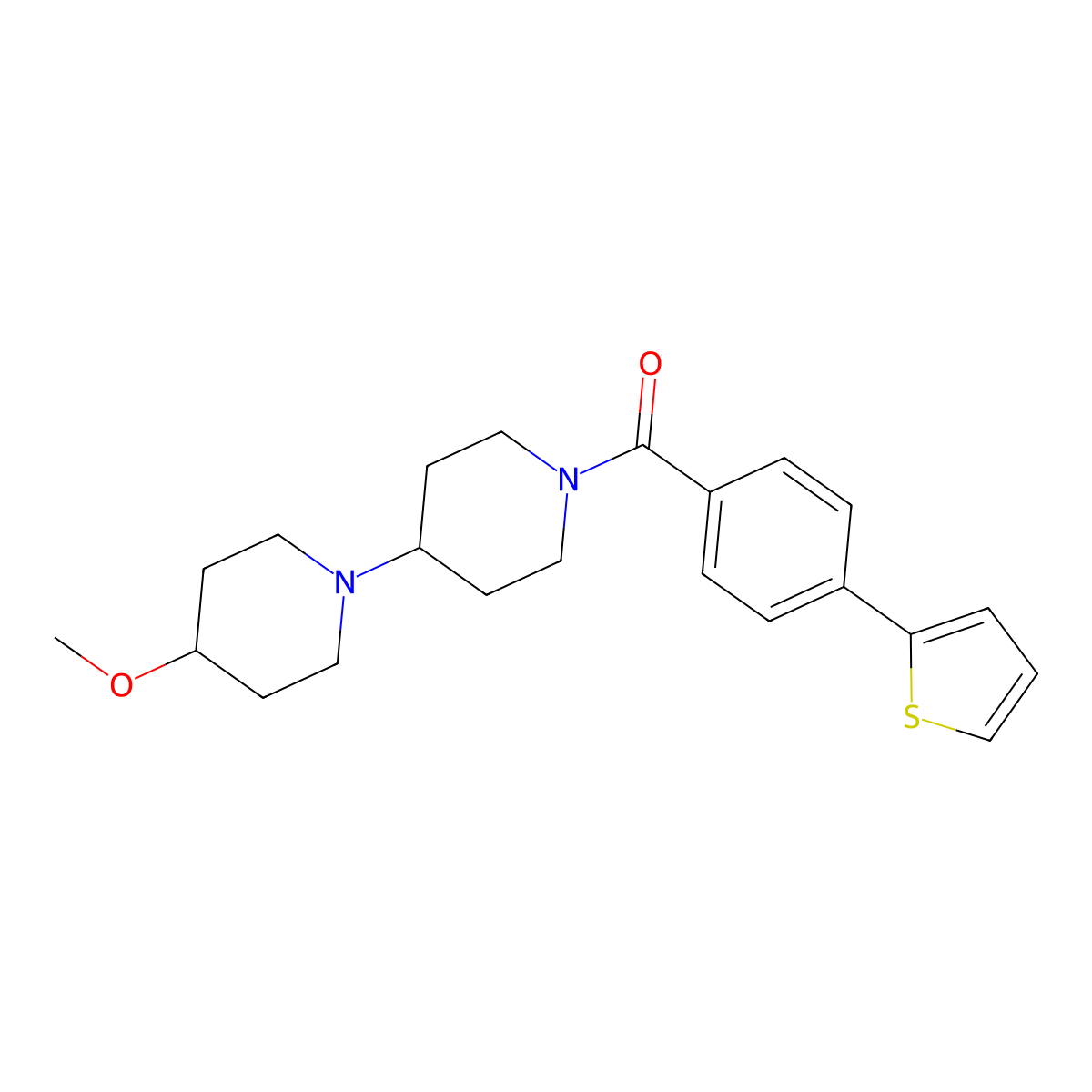 4-Methoxy-1'-[4-(thiophen-2-yl)benzoyl]-1,4'-bipiperidine molecular structure, CAS 1788561-19-2