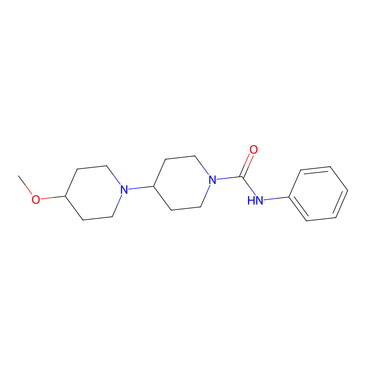 4-methoxy-N-phenyl-[1,4'-bipiperidine]-1'-carboxamide molecular structure, CAS 1788561-26-1