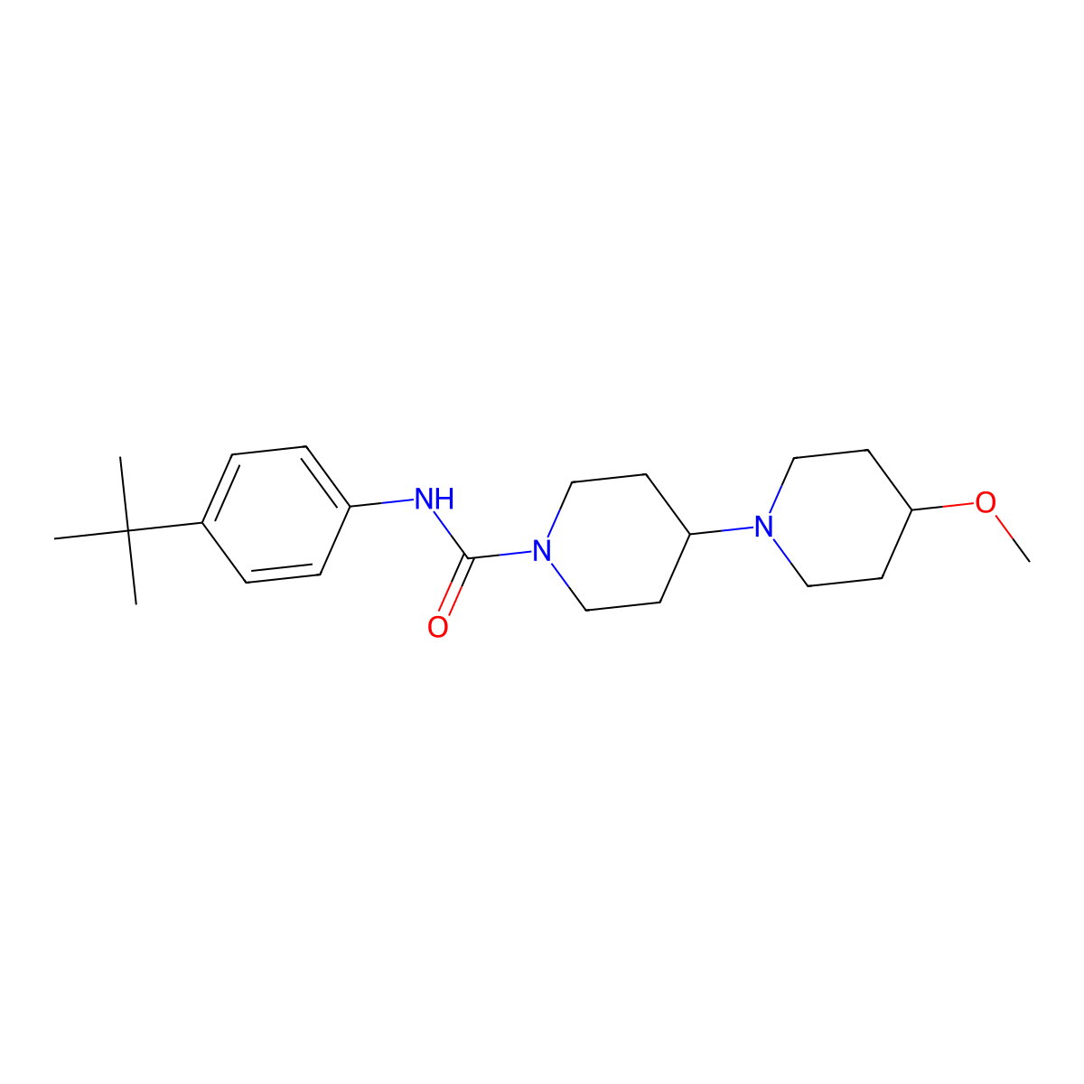 N-(4-tert-butylphenyl)-4-methoxy-[1,4'-bipiperidine]-1'-carboxamide molecular structure, CAS 1788561-31-8