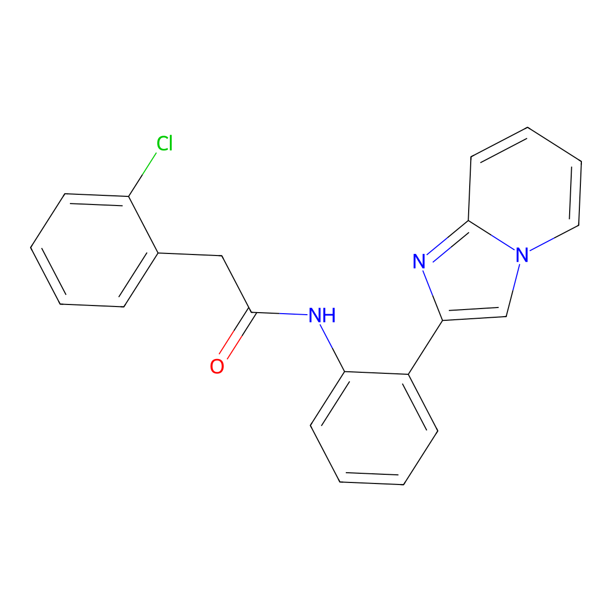 2-(2-chlorophenyl)-N-(2-(imidazo[1,2-a]pyridin-2-yl)phenyl)acetamide molecular structure, CAS 1788561-63-6