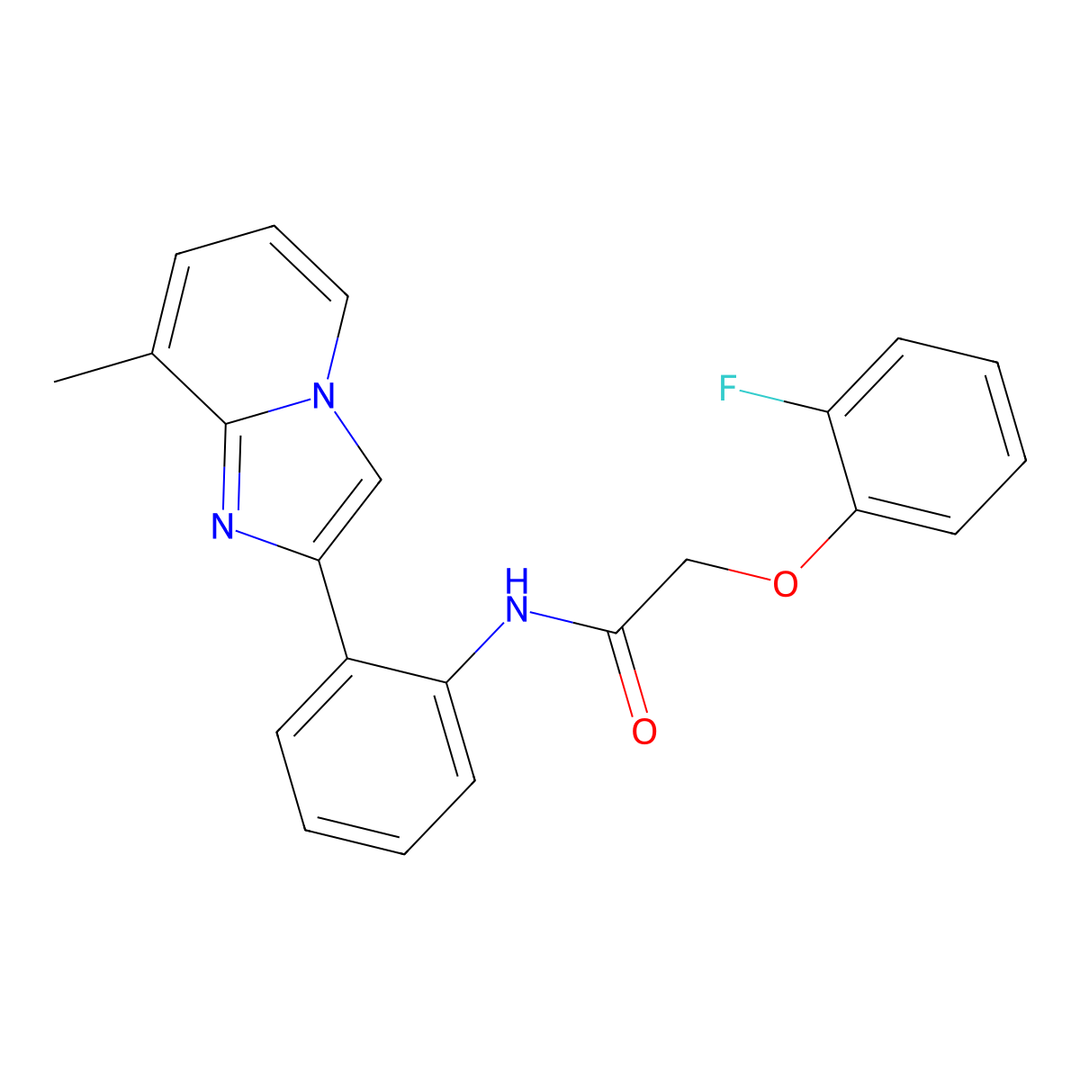 2-(2-fluorophenoxy)-N-(2-(8-methylimidazo[1,2-a]pyridin-2-yl)phenyl)acetamide molecular structure, CAS 1788561-76-1