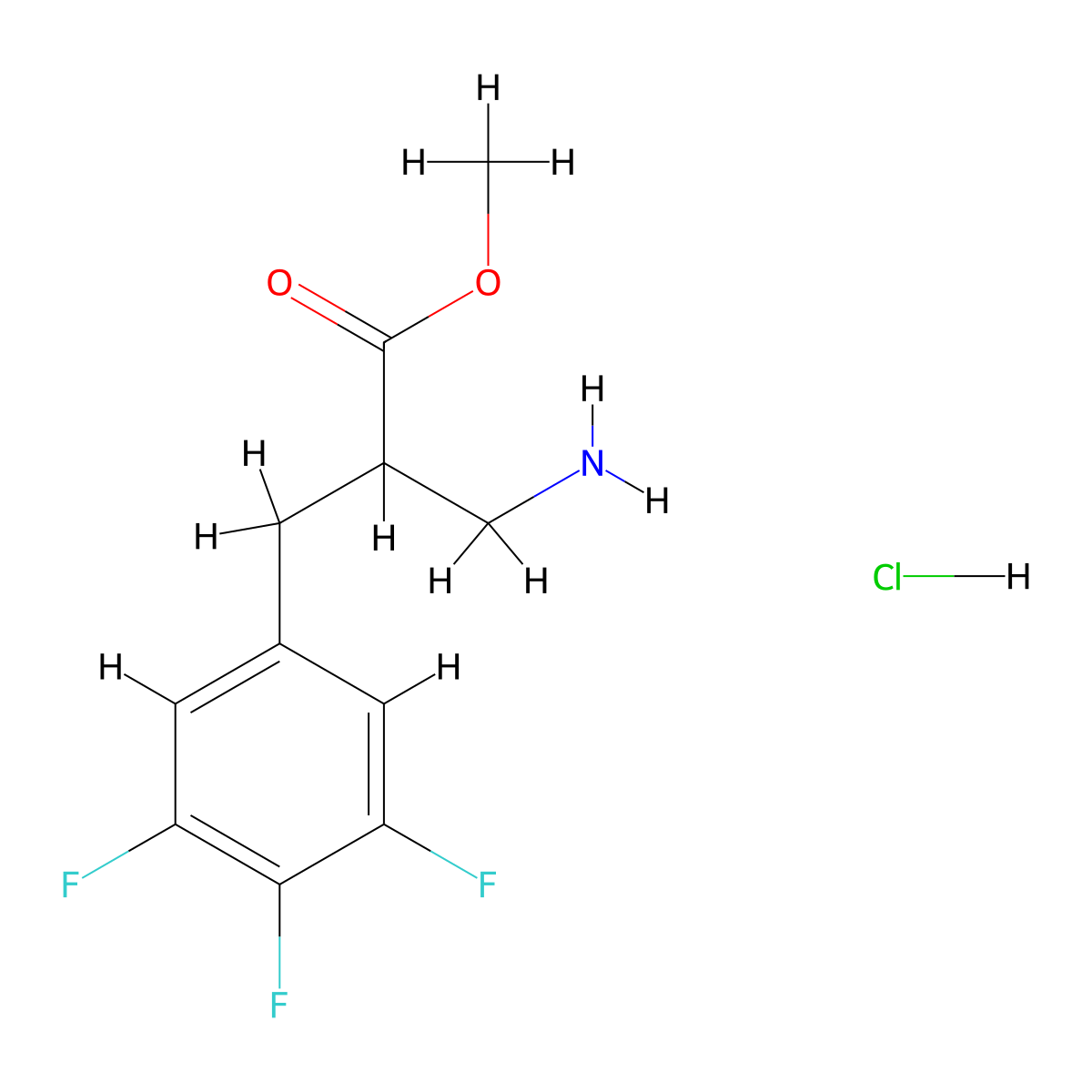 Methyl 3-amino-2-[(3,4,5-trifluorophenyl)methyl]propanoate hydrochloride molecular structure, CAS 1788564-75-9