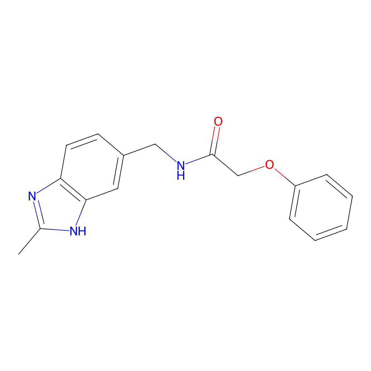 N-((2-methyl-1H-benzo[d]imidazol-5-yl)methyl)-2-phenoxyacetamide molecular structure, CAS 1788571-92-5