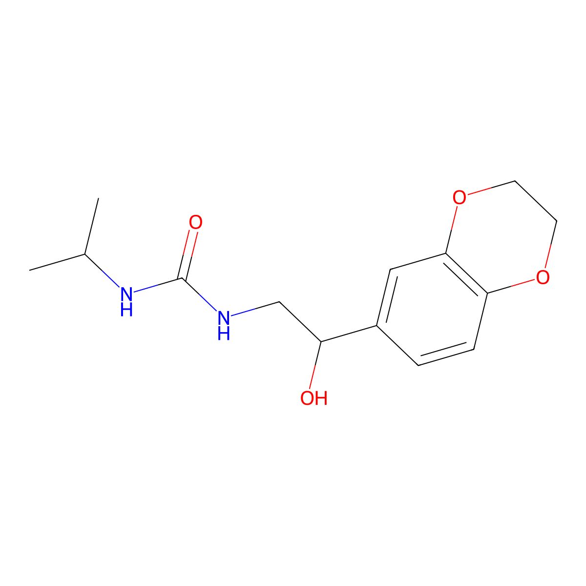 1-(2-(2,3-Dihydrobenzo[b][1,4]dioxin-6-yl)-2-hydroxyethyl)-3-isopropylurea molecular structure, CAS 1788580-49-3
