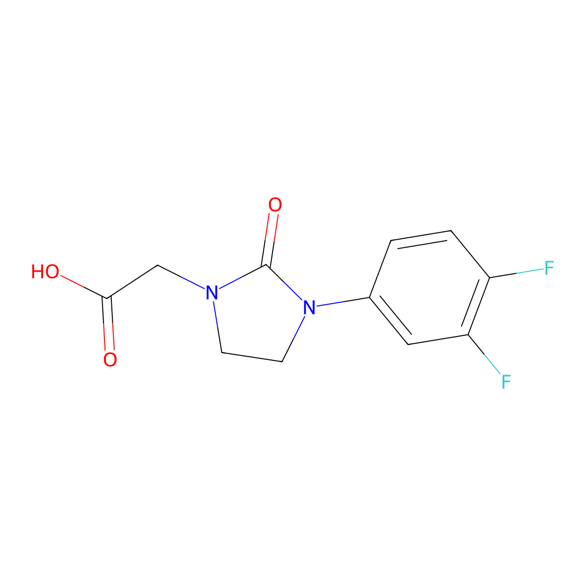 2-[3-(3,4-Difluorophenyl)-2-oxoimidazolidin-1-yl]acetic acid molecular structure, CAS 1788589-67-2