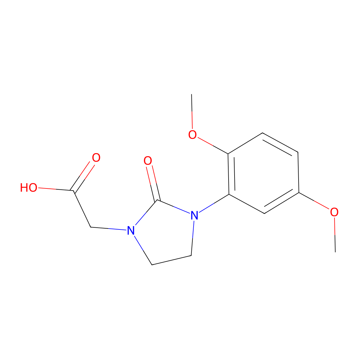 2-[3-(2,5-Dimethoxyphenyl)-2-oxoimidazolidin-1-yl]acetic acid molecular structure, CAS 1788589-69-4