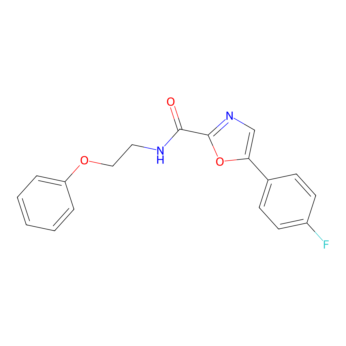 5-(4-fluorophenyl)-N-(2-phenoxyethyl)oxazole-2-carboxamide molecular structure, CAS 1788589-77-4