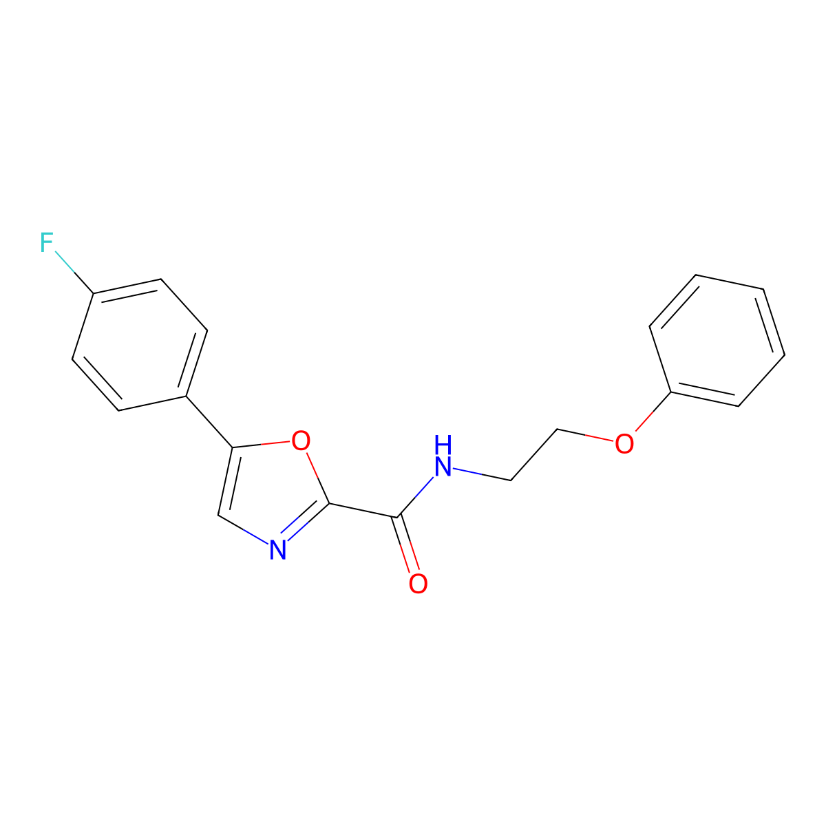 5-(4-fluorophenyl)-N-(2-phenoxyethyl)oxazole-2-carboxamide molecular structure, CAS 1788589-77-4