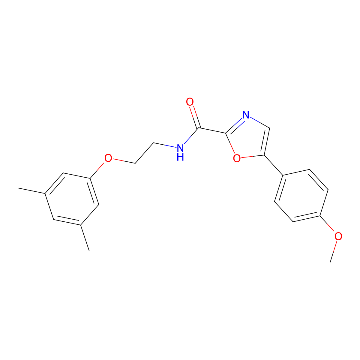 N-(2-(3,5-dimethylphenoxy)ethyl)-5-(4-methoxyphenyl)oxazole-2-carboxamide molecular structure, CAS 1788589-79-6