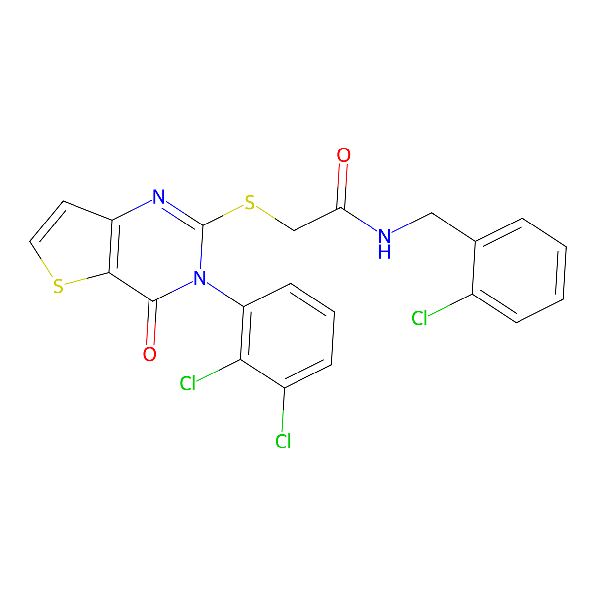 N-(2-chlorobenzyl)-2-((3-(2,3-dichlorophenyl)-4-oxo-3,4-dihydrothieno[3,2-d]pyrimidin-2-yl)thio)acetamide molecular structure, CAS 1788589-99-0