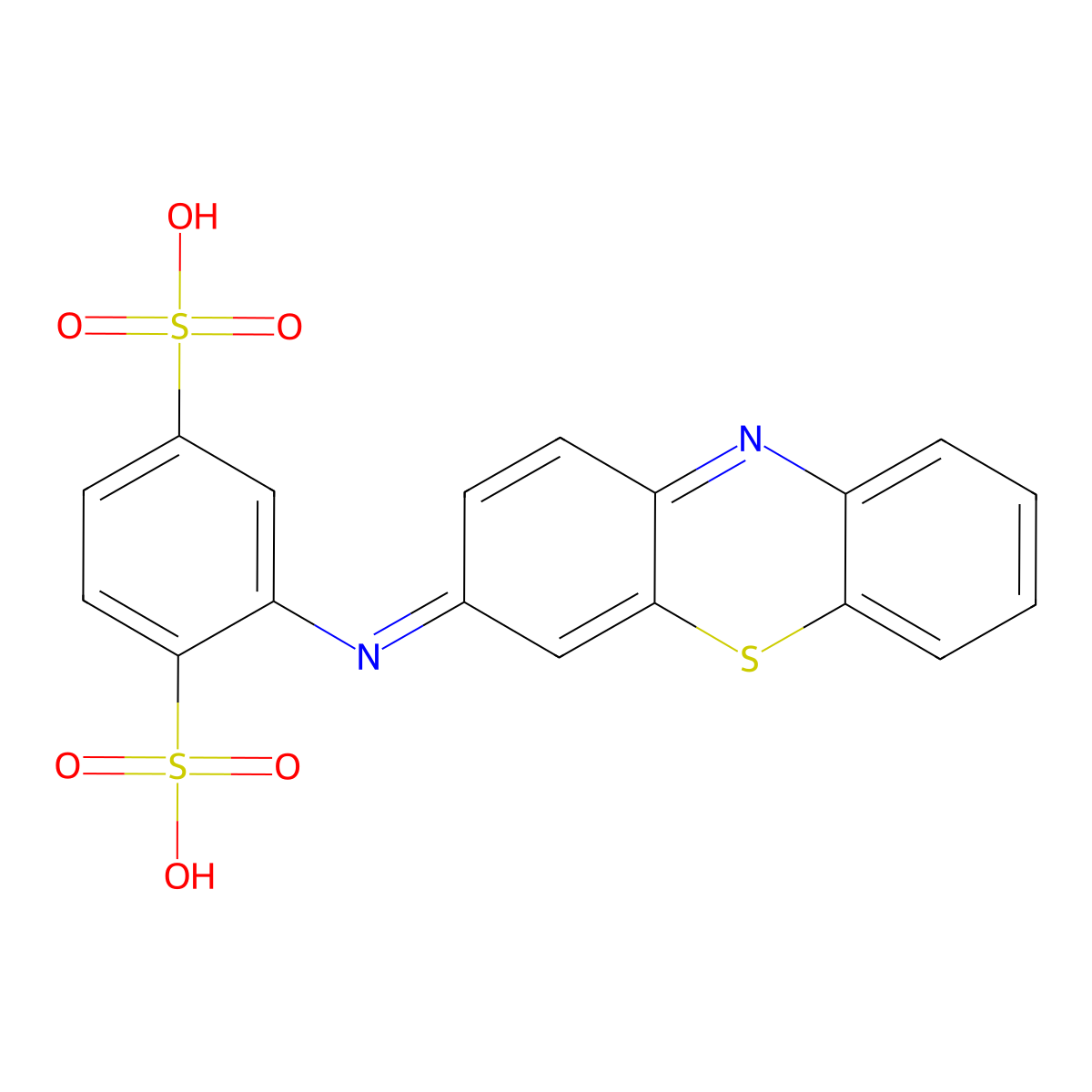 3-(2',5'-disulfophenylimino)-3H-phenothiazine molecular structure, CAS 178861-30-8