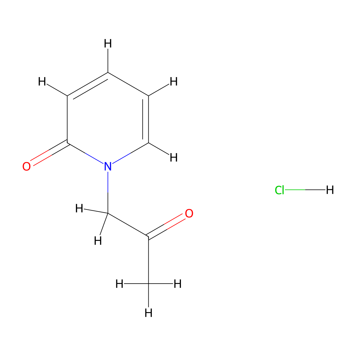 1-(2-Oxopropyl)-1,2-dihydropyridin-2-one hydrochloride molecular structure, CAS 1788611-89-1